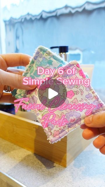 Brogan Allard on Instagram: "It’s day 6 of Simple Sewing and I have to say I think this is my favourite one yet! 🥰 Grab your Liberty scraps to make the prettiest reusable facial cleaning pads. Use them in place of regular cotton wool pads as a more environmentally friendly option, and enjoy some beginner-friendly sewing time too! 🎉 Let me know if you plan on giving them a go 💋 . Instructions: - Cut equal size squares/ rectangles in cotton and terry towelling fabric. You can choose the dimensions to best suit you but I did 4.5” squares. - Place a cotton square right sides together with a towelling square. Sew together with a 1cm seam allowance leaving a 1inch gap to turn them out. - Once turned out, press in the remaining seam allowance with your fingers and topstitch in place. . #sewist Washcloth Sewing Projects, Facial Cleaning, Terry Towelling, Simple Sewing, Seam Allowance, Day 6, What To Make, Cotton Wool, Easy Sewing