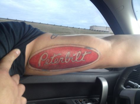 Peterbilt tattoo Peterbilt Trucks Tattoo, Peterbilt Tattoo Ideas, Peterbilt Tattoo, Monster Truck Tattoo, Truck Tattoo Ideas, Trucker Tattoo, Old Truck Photography, Dump Truck Birthday Party, Truck Tattoo