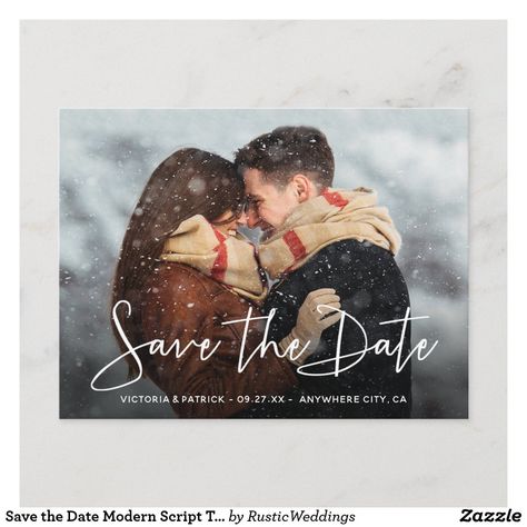 First Christmas Couple, Save The Date Modern, Christmas Couple Photos, Wedding Typography, Typography Wedding, Wedding Postcard, Date Photo, Engagement Pictures Poses, Couples Engagement Photos