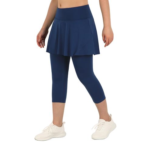 PRICES MAY VARY. Material Fabric: 80% Polyester,20% Spandex of Skirted leggings, dry quickly, breathable,skin-friendly & soft ,let you have the best sports and daily workout experience Flared Skirts with Capris Leggings: Tennis Leggings with skirt attached for women providing the secure coverage.Suitable for all seasons High Waisted Tennis Skirt Pants: Women skirted leggings with wide elastic waistband is flat and comfortable to wear, help hide stomach mildly and stay in place Pickleball Skirted Leggings With Skirt, Skirt With Leggings, Workout Skirt, Flared Skirts, Leggings For Women, Skirt Leggings, Tennis Skirt, Daily Workout, Skirt Pants