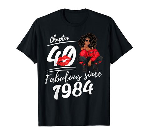 PRICES MAY VARY. Celebrate your 40th birthday in style turning 40 years old with this awesome happy birthday 40th gift. Let everyone know that it is your wonderful 40th birthday today on a birthday party. 40 Years Old Black Melanin Birthday gifts for men women born in 1984 Melanin 40th Birthday Queen African American Afro Girls Women tee is the awesome tee ideas for any holiday such as July 4th, Christmas, Father's Day, Mother's Day, Retirement, Anniversary, Graduation, St. Patrick's Day or pres Tee Ideas, Birthday Gifts For Men, Birthday Queen, Women T Shirt, July 4th, Gifts For Men, African American, Father's Day, Turning