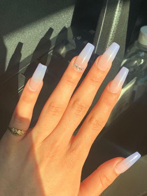 Subtle Gradient ombré lavender long nails with Swarovski sparkle gems Nails Subtle, Nails With, Subtle Glam, Ombré Nails, Nail Sets, Glam Nails, Ombre Nails, Crystal Gems, Long Nails