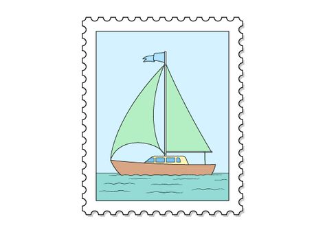 Easy Drawing Tutorials for Beginners & Kids - EasyLineDrawing Postage Stamp Drawing, Stamp Drawing, Easy Step By Step Drawing, Postage Stamp Design, Shadow Drawing, Drawing Tutorials For Beginners, Drawing Examples, Basic Drawing, Easy Doodle Art