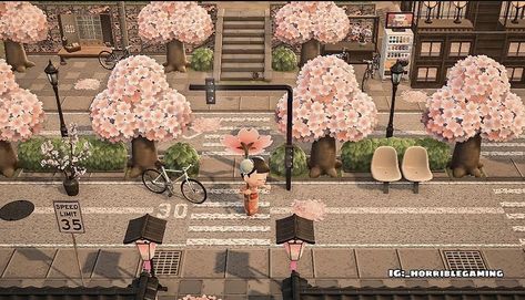 Acnh Kimono Shop, Acnh Trashcore, Acnh Sakura, Acnh Street, Spring Acnh, Horrible Gaming, Acnh Zen Garden, Japanese Island, Japanese Town