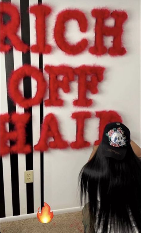 Rich Off Hair Wall Sign, Own Salon Aesthetic, Hair Asthetic Picture Black, Hair Stylist Black Woman, Rich Off Hair Aesthetic, Hair Business Asthetic, Rich Off Hair Wallpaper, Vision Board Ideas For Cosmetology, Cosmotology Pictures Aesthetic Hair