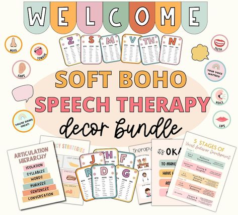 Speech Classroom Decor, Slp Classroom, Speech Room Decor, Speech Therapy Posters, Speech Rules, Therapy Decor, Clinic Office, Phonological Processes, Decor School