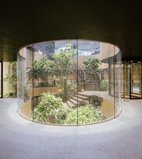 Henning Larsen, Danish Architecture, Covered Walkway, Water Lily Pond, Glass Structure, Oak Forest, Building Roof, Reflecting Pool, Most Beautiful Gardens