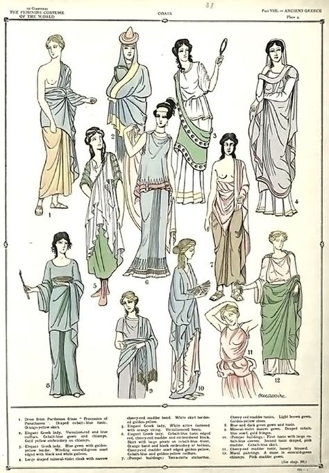 The history of the feminine costume: Vol. II, part VIII – … | Flickr Ancient Rome Clothing, Ancient Greece Clothing, Ancient Greek Clothing, Roman Clothes, Roman Dress, Istoria Modei, Greek Dress, Greek Costume, Greece Fashion