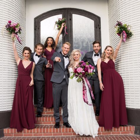 Burgundy Groomsmen, Burgundy Color Scheme, Duke Photography, Dance Floor Wedding, Gray Weddings, Blue Bridesmaid Dresses, Glam Wedding, Wedding Los Angeles, Blue Bridesmaids