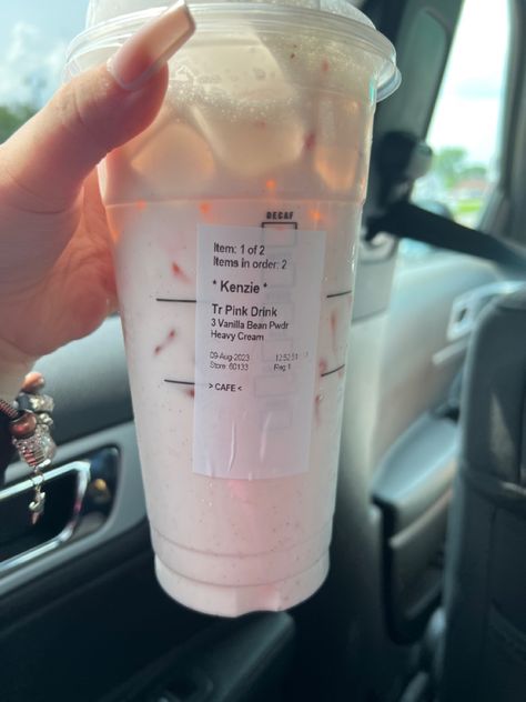 Starbucks Pink Drink With Heavy Cream, Pink Drink With Heavy Cream, Starbies Drinks, Slushy Drinks, Star Bucks, Starbucks Orders, Starbucks Order, Secret Starbucks Recipes, How To Order Starbucks