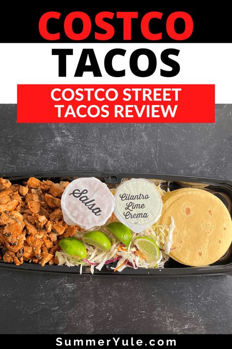 How do you cook Costco street tacos (AKA Kirkland street tacos)? Chicken street tacos from Costco are a convenient and easy dinner option from the Costco prepared foods section. Get the Costco taco kit cooking instructions, nutrition information, calories, price, and more in this Costco chicken street tacos review. Also, learn tips on making your own Costco tacos with cilantro lime crema if you don’t have a store near you! Costco Chicken Street Tacos Recipe, Costco Taco Kit, Costco Chicken Taco Recipe, Cilantro Lime Crema Costco, Costco Street Tacos Copycat Recipe, Costco Cilantro Lime Crema Recipe, Costco Prepared Meals, Costco Copycat Recipes, Cilantro Lime Crema Recipe