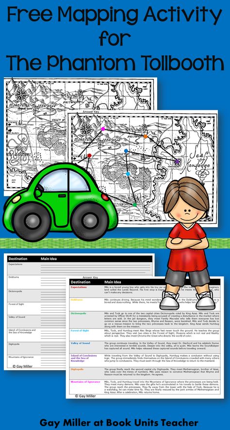 Free Mapping Activity for The Phantom Tollbooth The Phantom Tollbooth Activities, Phantom Tollbooth Projects, Phantom Tollbooth, Story Mountain, Middle School Special Education, Book Tasting, The Phantom Tollbooth, Summer Book Club, Literature Activities