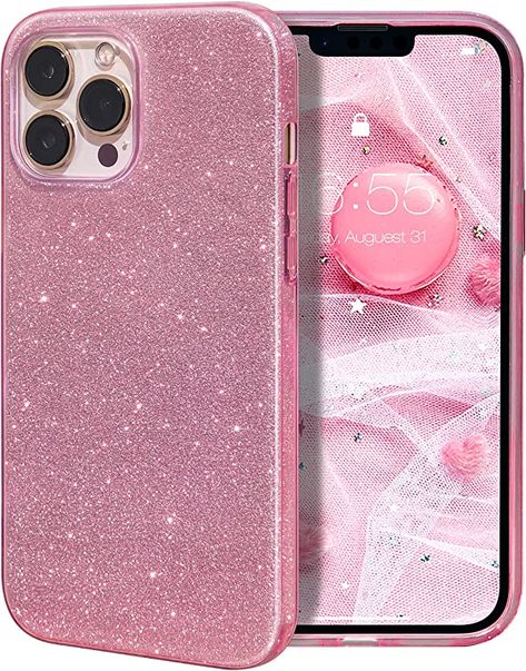 Pink Sparkly Phone Case, Pink Glitter Phone Case, Sparkly Iphone Case, Sparkly Phone Cases, Pink Iphone Case, Rubber Gel, Luxury Iphone Cases, Glitter Rosa, Produk Apple