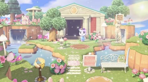 Fairy Core Museum Animal Crossing, Acnh Fairycore Shopping District, Fairycore Museum Acnh, Acnh Fairycore Entrance, Fairy Core Acnh, Fairy Core Animal Crossing, Animal Crossing Fairycore, Fairycore Acnh, Fairycore Island