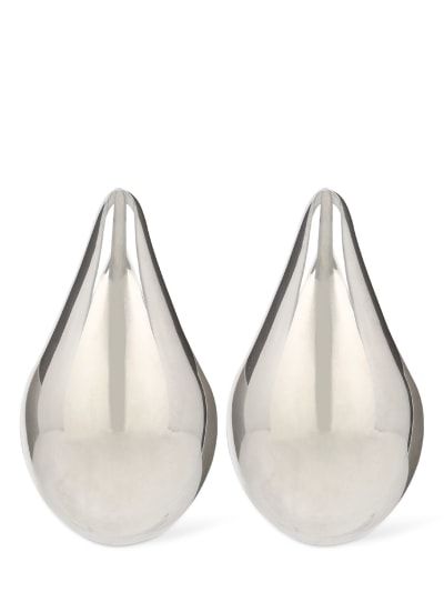 Large drop silver earrings - Bottega Veneta - Women | Luisaviaroma Luxury Silver Teardrop Drop Earrings, Luxury Sterling Silver Teardrop Earrings, Faceted Teardrop Sterling Silver Earrings, Botegga Venetta Drop Earrings, Bottega Veneta Silver Earrings, Bottega Veneta, Women's Earrings, Silver Earrings, Sterling Silver