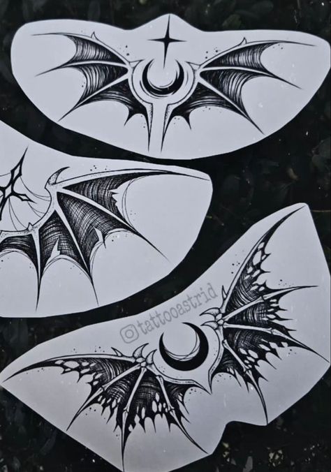 Bat Wing Chest Tattoo, Bat Chest Tattoo Female, Bat Drawing Tattoo, Gothic Bat Tattoo, Bat Tattoo Gothic, Female Chest Tattoo Ideas, Vamp Tattoo, Bat Wings Tattoo, Tattoo Bein Frau