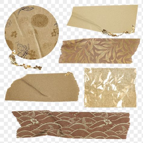 Brown Tape Aesthetic, Paper Rip Aesthetic, Brown Aesthetic Design, Masking Tape Png, Aesthetic Tape, Journal Cutouts, Paper Rip, Tape Aesthetic, Creative Notes