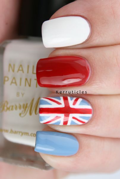 Union Jack Nails, Jack Nails, One Direction Nails, Freehand Nail Art, Queen's Coronation, Flag Nails, Uk Nails, London Nails, Accent Nail