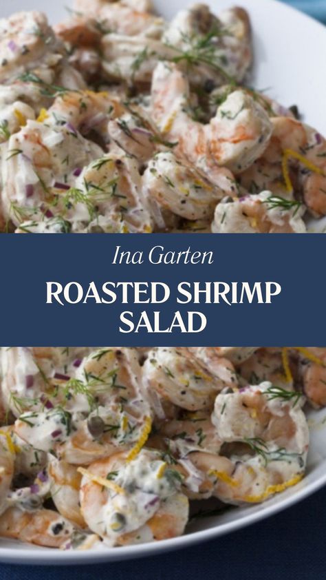 Ina Garten Roasted Shrimp Salad Ina Garten Shrimp Orzo Salad, Ina Garten Shrimp Salad, Best Shrimp Salad Recipe, Shrimp Caesar Salad Recipes, Recipes For Cooked Shrimp, Healthy Shrimp Lunch Ideas, Shrimp Salad Recipes Easy, Ina Garten Roasted Shrimp, Brunch Shrimp