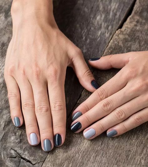 Nail Polish Meaning, Gray Nail Polish, Grey Gel Nails, Gray Nail, Grey Nail, Grey Nail Polish, Grey Nail Designs, Mens Nails, Gray Nails