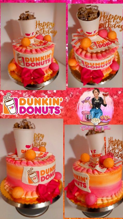 Dunkin’ Donuts Cake, Dunkin Donut Cake, Dunkin Donuts Party, Dunkin Dounts, Donut Cakes, Donut Birthday Cake, Sweet 13, Donut Theme Party, Donut Party Decorations