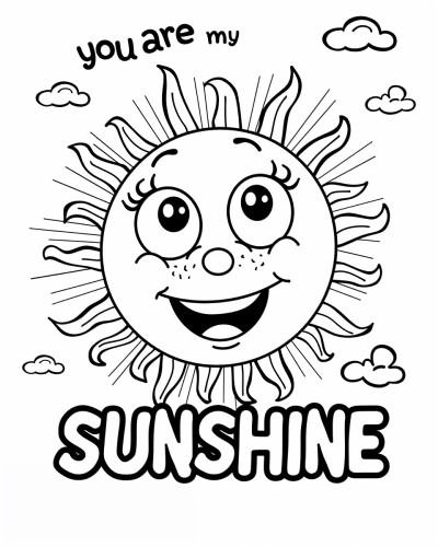 Sun Coloring Pages You Are My Sunshine Coloring Page, Sunshine Coloring Pages, Sun Coloring Pages, Weather Crafts, Connect The Dots, My Sunshine, You Are My Sunshine, Learning Centers, Coloring Sheets