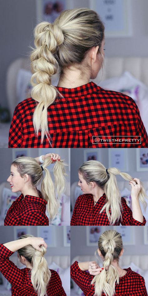 I love this pull through braid!!  It looks so fancy but it's so easy! | @livingproofinc #yourbesthair Hairstyles Lazy, Pull Through Braid, Fishtail Braid, Hair Tutorials Easy, Work Hairstyles, Penteado Cabelo Curto, Easy Braids, Long Blonde, Long Blonde Hair