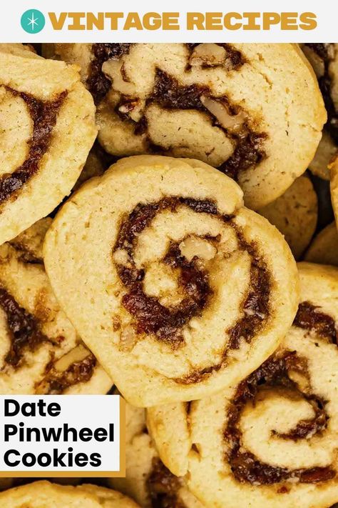 Date Nut Pinwheels, Pin Wheel Date Cookies, Date Nut Pinwheel Cookies, Date Nut Cookies Recipes, Date And Nut Cookies, Date Pinwheel Cookies Recipes, Date Pinwheels, Date Cookies Recipes, Date Nut Cookies