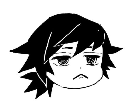 Demon Slayer Doodle Art, Kny Doodles, Giyu Tomioka Icon, Demon Slayer Manga Icons, Anime Doodles, Tomioka Icon, Sketch Icon, Science Stickers, Tomioka Giyuu