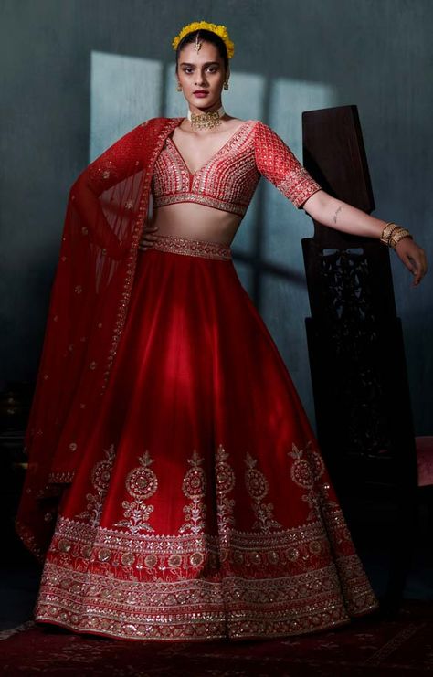 Bridal Couture 2021 Lehenga Designs Latest, Red Bridal Lehenga, Best Indian Wedding Dresses, Bridal Lehenga Designs, Latest Bridal Lehenga, Wedding Lehenga Designs, Indian Bride Outfits, Bridal Lehenga Collection, Anita Dongre