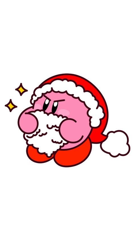 Our favorite cutie from the popular Nintendo game has appeared in many appearances, but the look from our fanart Kirby Santa Sticker is new for him. He decided to be your secret Santa this year and... Cristmas Fanart, Christmas Kirby, Kirby Christmas, Kirby Stickers, Halloween Tattoo Flash, Fairycore Wallpaper, Dibujo Simple, Super Mario Art, Christmas Card Art