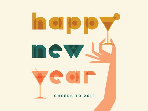 Creative New Year Post, Happy New Year Illustration Design, Company Holiday Card Design, Happy New Year Graphic Design, New Years Illustration, New Years Graphic, Happy New Year Creative, New Years Design, Hands Images