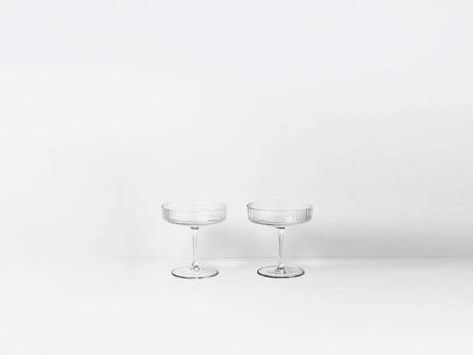 Ripple Champagne Saucer Champagne Saucers, Kitchen Necessities, Ferm Living, Wine Glass, Champagne, Table Top, Wine, Tableware, Glass