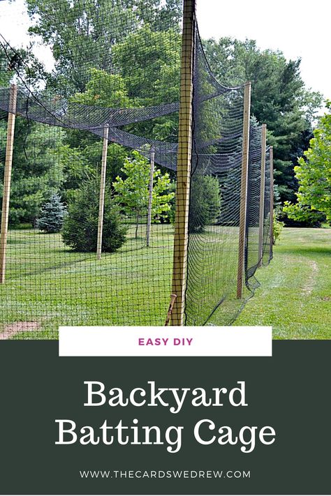 how to build a batting cage Diy Softball Net, Backyard Hitting Cage, Diy Baseball Bases, Building A Batting Cage, At Home Batting Cage, How To Build A Batting Cage, Baseball Backstop Diy, Outdoor Batting Cage, Diy Pitching Net