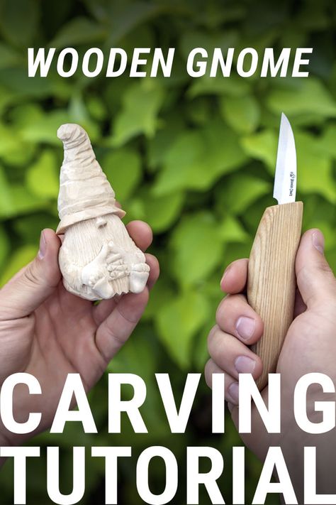 Our tutorial will guide you step-by-step through the process, from selecting the perfect gnome pattern to adding intricate details to your wooden garden gnomes. You'll be amazed at how easy it can be to carve a captivating gnome miniature 🙌 Whittling Patterns, Whittling Projects, Dremel Carving, Simple Wood Carving, Wood Carving For Beginners, Gnome Pattern, Garden Gnomes, Wood Carving Designs, Easy Wood