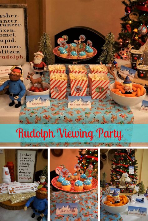 Shine Bright: "Rudolph the Red-Nosed Reindeer" Viewing Party Themed Snacks, Movie Night Food, Christmas Movie Night, Rudolph Christmas, Holiday Movies, Rudolph The Red Nosed Reindeer, Christmas Party Themes, Dinner And A Movie, Family Fun Night