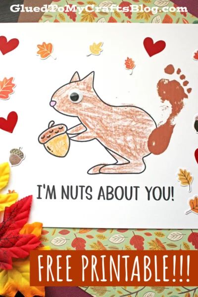 Footprint Squirrel Craft, Squirrel Footprint Craft, Preschool Squirrel Art, Squirrel Lesson Plans For Preschool, Squirrel Toddler Craft, Squirrel Art For Toddlers, Squirrel And Acorn Crafts Preschool, Forest Animals Crafts For Toddlers, Footprint Squirrel