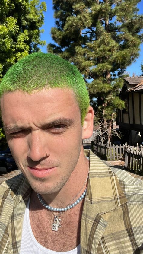 Green Short Hair Men, Merman Hair, Green Hair Men, Hair 2025, Colored Hair, Hair Reference, Buzz Cut, Mens Hairstyles Short, Haircut Ideas