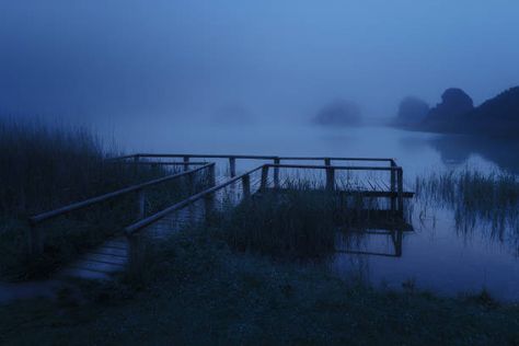 Dock Aesthetic, Lake Dock, View Wallpaper, Lake Art, Blue Forest, The Dark World, Ancient Mysteries, Blue Hour, Oblivion