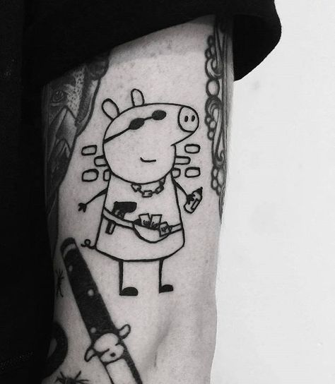 Calvin And Hobbes Tattoo, Tinker Bell Tattoo, Disney Stitch Tattoo, Pikachu Tattoo, Adventure Time Tattoo, Lion King Tattoo, Simpsons Tattoo, Pig Tattoo, Character Tattoos