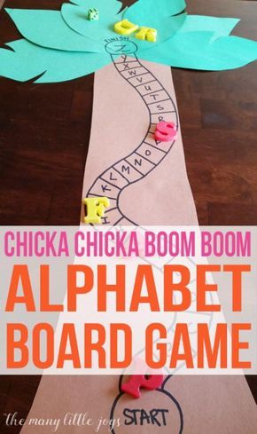 This alphabet skills game is perfect for preschoolers and is a great extension activity to go along with the beloved book, Chicka Chicka Boom Boom. Chicka Chicka Boom Boom Activities, Alphabet Game, Alphabet Board, Chicka Chicka Boom Boom, Chicka Chicka, Abc Activities, Alphabet Games, Preschool Literacy, Preschool Letters