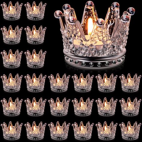 PRICES MAY VARY. Sufficient Quantity: you will receive 24 pieces of crown candle holders; The large quantity can satisfy your various decorating needs and replacement, and you can also share the enough amount with family members Suitable Size: decorative candle holders measure about 5.2 cm/ 2.05 inches in height, 7.5 cm/ 2.95 inches in open diameter, 5.6 cm/ 2.2 inches in bottom diameter, the proper size can fit for ordinary small candles, LED candles and so on Crown Design: glass candle holder Clear Votives, Votive Candle Stand, Restaurant Candles, Tables Centerpieces, Crown Candle Holder, Candle Holders Glass, Crown Centerpiece, Glass Crown, Candlestick Centerpiece