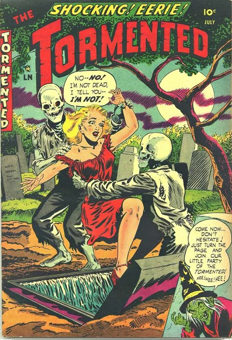 The Tormented #1 (Sterling) - Comic Book Plus Scary Comics, Comic Horror, Vintage Comic Art, Creepy Comics, Pulp Horror, Horror Comic, Golden Age Comics, Retro Comic Book, Classic Comic Books