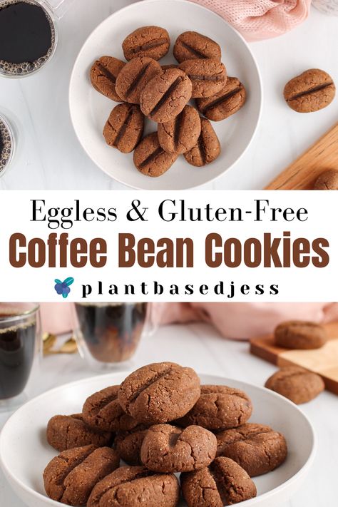 Gluten Free Coffee Cookies, Gluten Free Egg Free Cookies, Coffee Bean Cookies, Dairy Free Christmas Cookies, Gluten Free Biscotti, Plant Based Cookies, Coffee Biscuits, Gluten Free Coffee, Egg Free Cookies