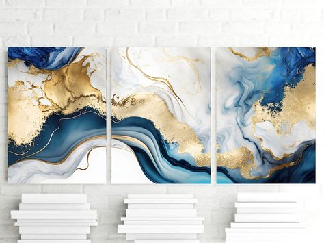 Navy Artwork, Minimalism Bedroom, Nordic Wall Art, Prints Abstract, Nordic Wall, Marble Print, Living Room Pictures, Marble Design, Print Pictures