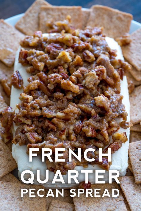 French Quarter Pecan Cream Cheese Spread French Quarter Dip Recipe, French Quarter Pecan Cheese Spread, French Quarter Cheese Spread, Pecan Appetizers, Creole Cream Cheese Recipe, Studio Ghibli Porco Rosso, Appetizers Ideas, Cream Cheese Spread, Pecan Pie Filling