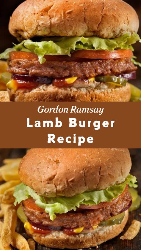 Gordon Ramsay Lamb Burger Recipe Lamb Burger Recipe, Gordon Ramsay Home Cooking, Gordon Ramsay Recipes, Lamb Burger Recipes, Lamb Patties, Lamb Burger, Tasty Burger, Gordon Ramsay Recipe, Lamb Burgers