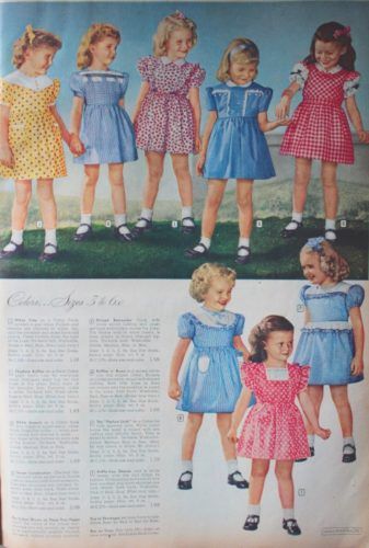 1940s Children's Clothing: Girls, Boys, Baby, Toddler Fashion 1940s Style, 1940 Dress, Baby Christening Gowns, Bitty Baby Clothes, Vintage Girls Clothes, Girls Cotton Dresses, Childrens Clothes Girls, Play Clothes, Vintage Kids Clothes