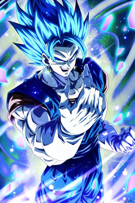 Super Saiyan Blue Vegito, Dragonball Art, Image Dbz, Vegito Y Gogeta, Dragon Ball Wallpaper Iphone, Goku Wallpaper, Dragonball Super, Dragon Ball Painting, Dragon Ball Super Wallpapers