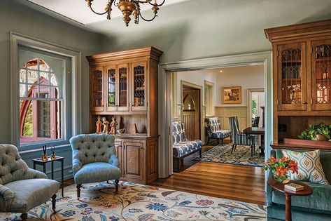 Transforming an Early 1900's Wayne Tudor home 1900 House Interior, 1900 House, 1900s House, 1900s Home, House Interior Design, Tudor House, Colonial House, Historic Home, Blue Decor